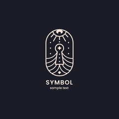 Key lock logo geometric sacred symbol