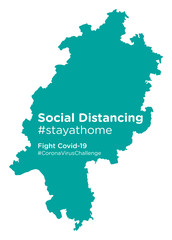 Hesse map with Social Distancing stayathome tag