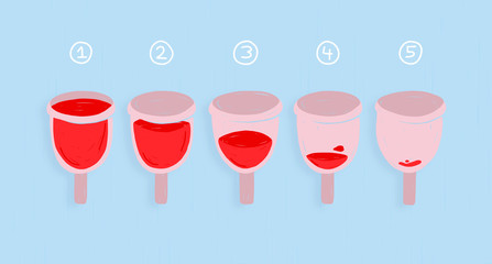Menstrual cup cycle period illustration