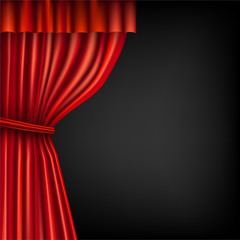 red theater curtain on the dark