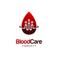 Blood Care Community logo designs concept vector, Blood People logo template vector icon