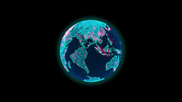 World Hologram 3d Animated Illustration Of Coronavirus COVID-19 Virus Global Outbreak