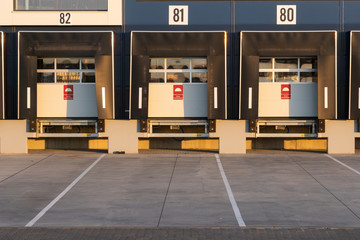 Docking stations for trucks in the logistics center