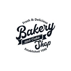 Bakery and Cake Vintage Logo Design Vector Template