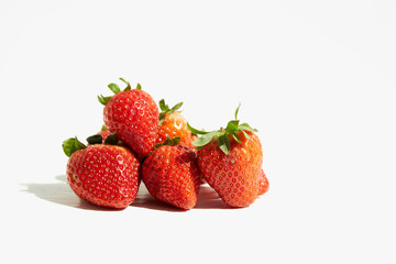 
Beautiful berries of red ripe strawberry isolated on white.