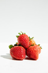 
Ripe sweet tasty strawberries on a white background.