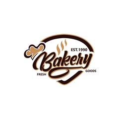 Bakery and Cake Vintage Logo Design Vector Template