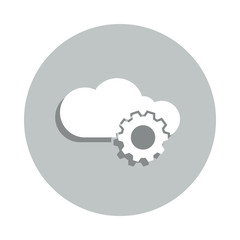 cloud, gear, virtual machine badge icon. Simple glyph, flat vector of Business icons for ui and ux, website or mobile application