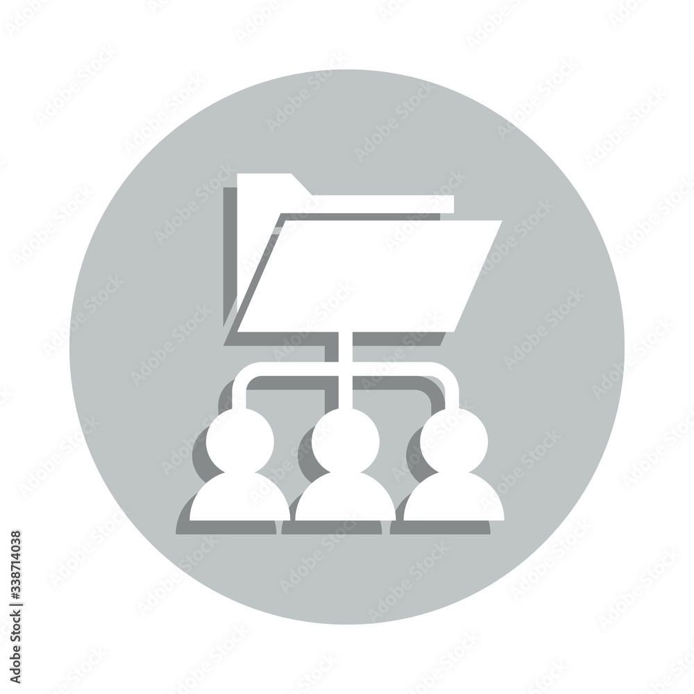 Poster folder, connection, worker, data-driven hr badge icon. simple glyph, flat vector of business icons f