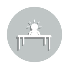 table, worker, workaholic badge icon. Simple glyph, flat vector of Business icons for ui and ux, website or mobile application
