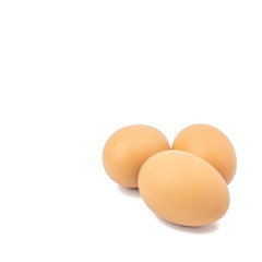 Chicken eggs  isolated on white background.Nutrition concept