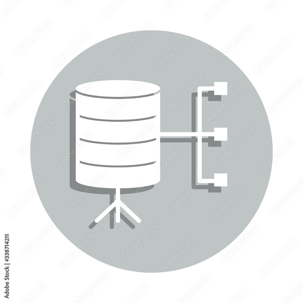 Poster data, connection, relational database badge icon. simple glyph, flat vector of business icons for ui