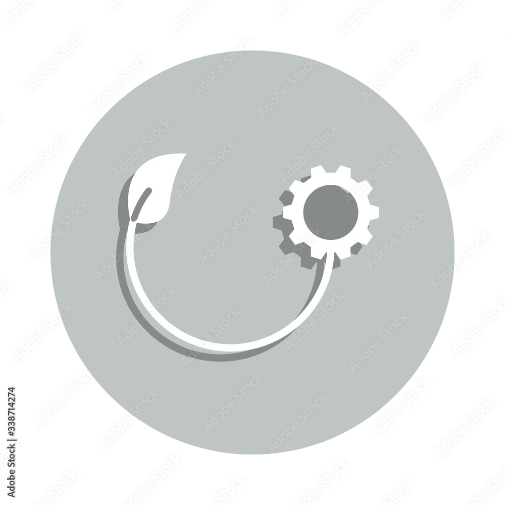 Poster sprout, gear, resources to implement badge icon. simple glyph, flat vector of business icons for ui 