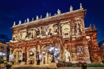 BUDAPEST, HUNGARY-MAY 05,2016: Hungarian State Opera House  is a neo-Renaissance opera house...