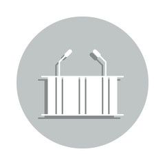 forum, stand, microphone badge icon. Simple glyph, flat vector of Business icons for ui and ux, website or mobile application