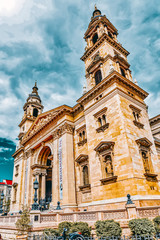 BUDAPEST, HUNGARY-MAY 06, 2016: St.Stephen Basilica in Budapest at daytime.  Hungary.