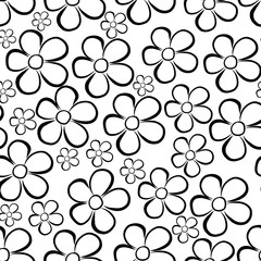  Floral pattern with bright colorful flowers. Seamless vector texture. Elegant pattern for fashion prints. Modern floral background. Summer and spring motifs. White background.