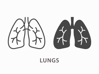 Human lungs icon. Vector illustration for graphic and web design.