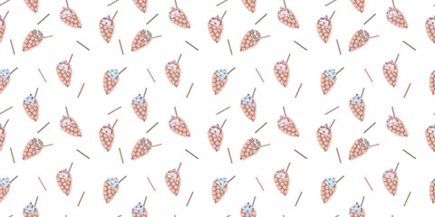 Hong Kong bubble wafers seamless pattern. Egg waffles with strawberry, blueberry, cherry, wild berry, raspberry, chocolate filling and crispy tubules on a white background. Endless texture. Vector.