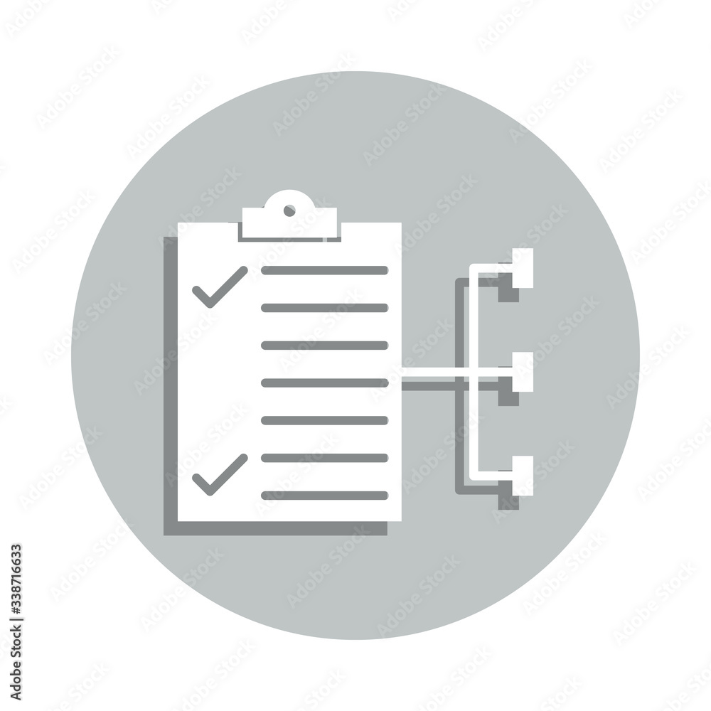 Poster folder, document, connection, triggering event badge icon. simple glyph, flat vector of business ico