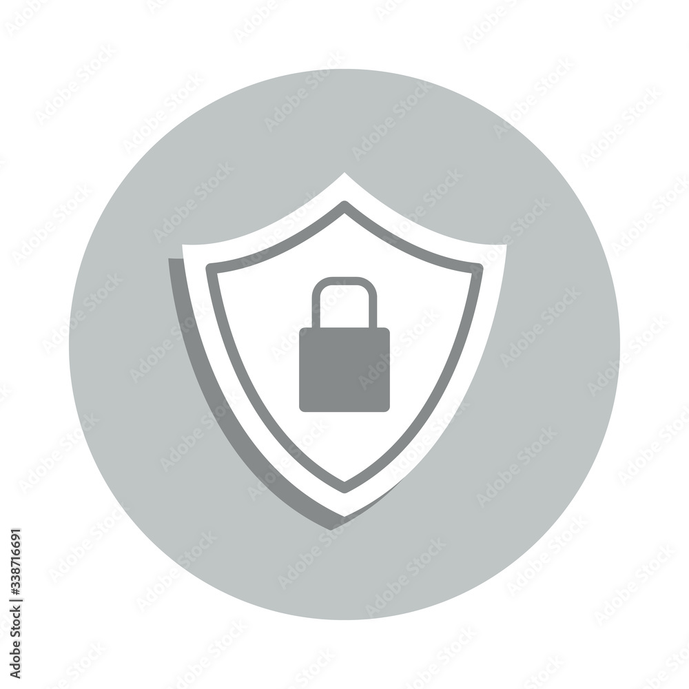 Poster shield, lock, track and sort user requests badge icon. simple glyph, flat vector of business icons f