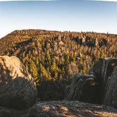 view of rocks and woods