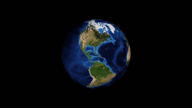 Planet earth from space. Planet earth rotating animation. Clip contains space, planet, galaxy, stars, cosmos, sea, earth, sunset, globe. 4k. Images from NASA