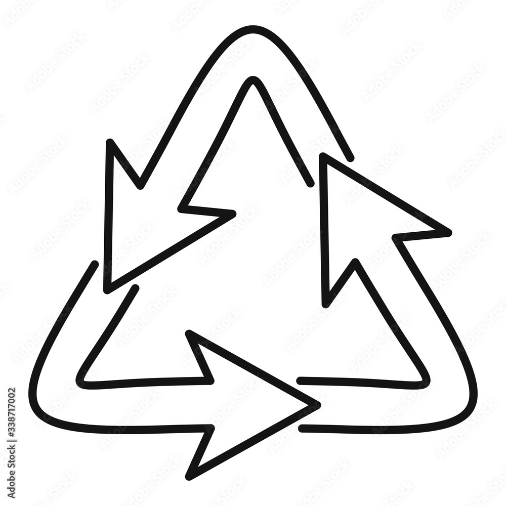 Aufkleber recycling triangle icon. outline recycling triangle vector icon for web design isolated on white bac