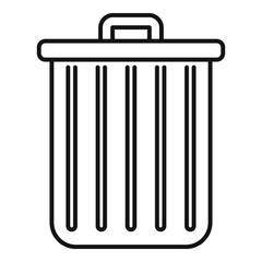 Trash can icon. Outline trash can vector icon for web design isolated on white background