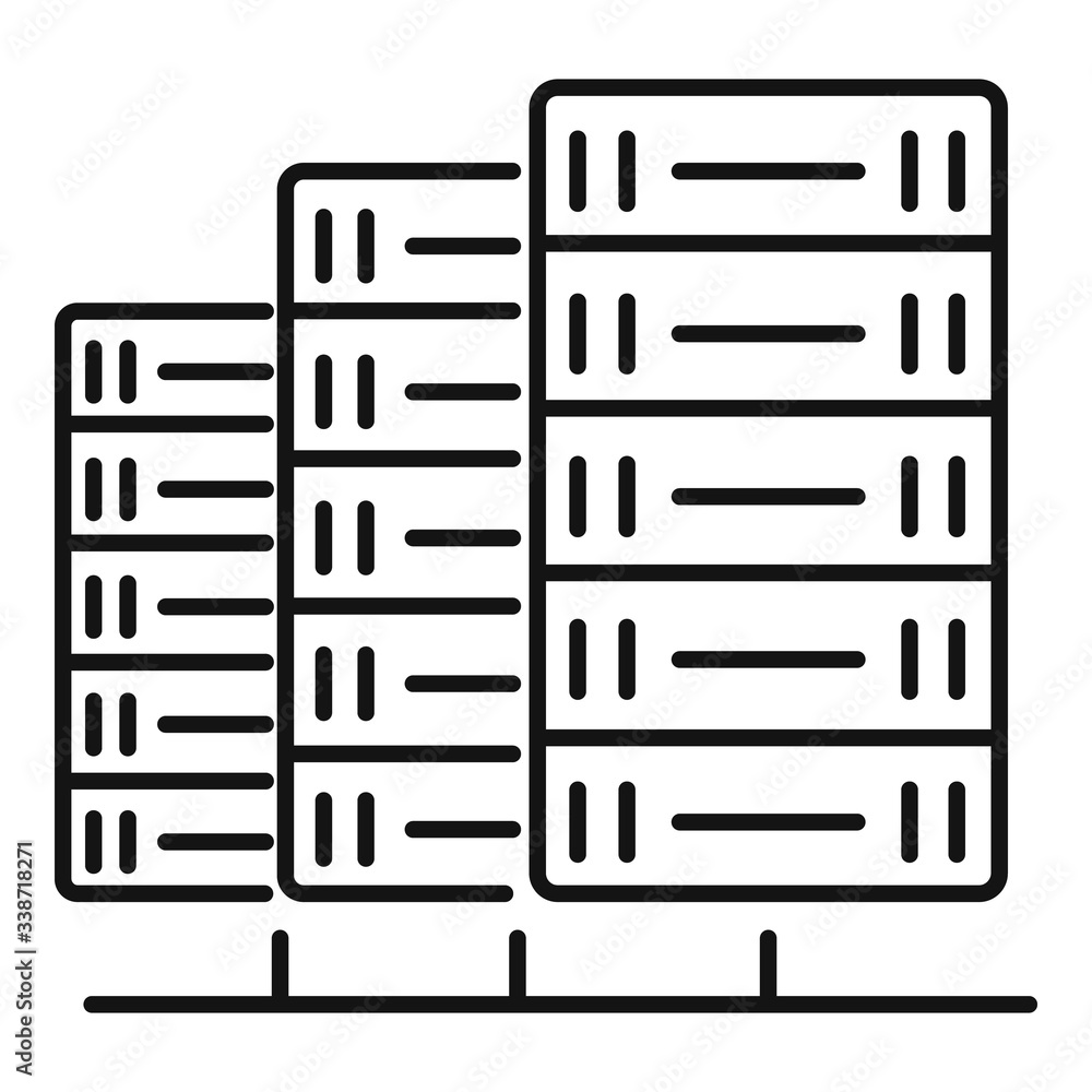Poster server data icon. outline server data vector icon for web design isolated on white background