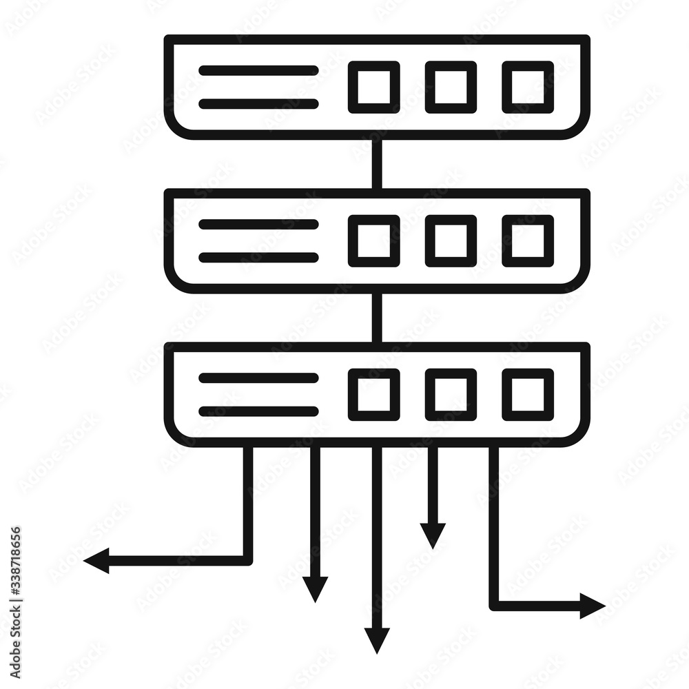 Poster server infrastructure icon. outline server infrastructure vector icon for web design isolated on whi