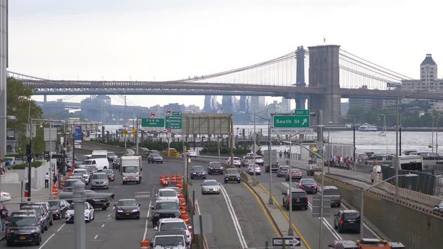 Street in Manhattan New York City in 4K Slow motion 60fps