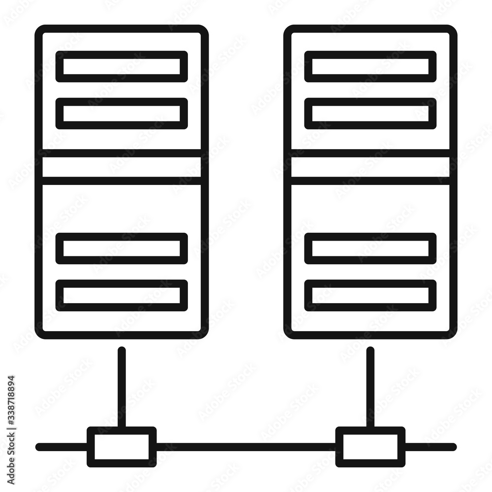 Poster server network connection icon. outline server network connection vector icon for web design isolate