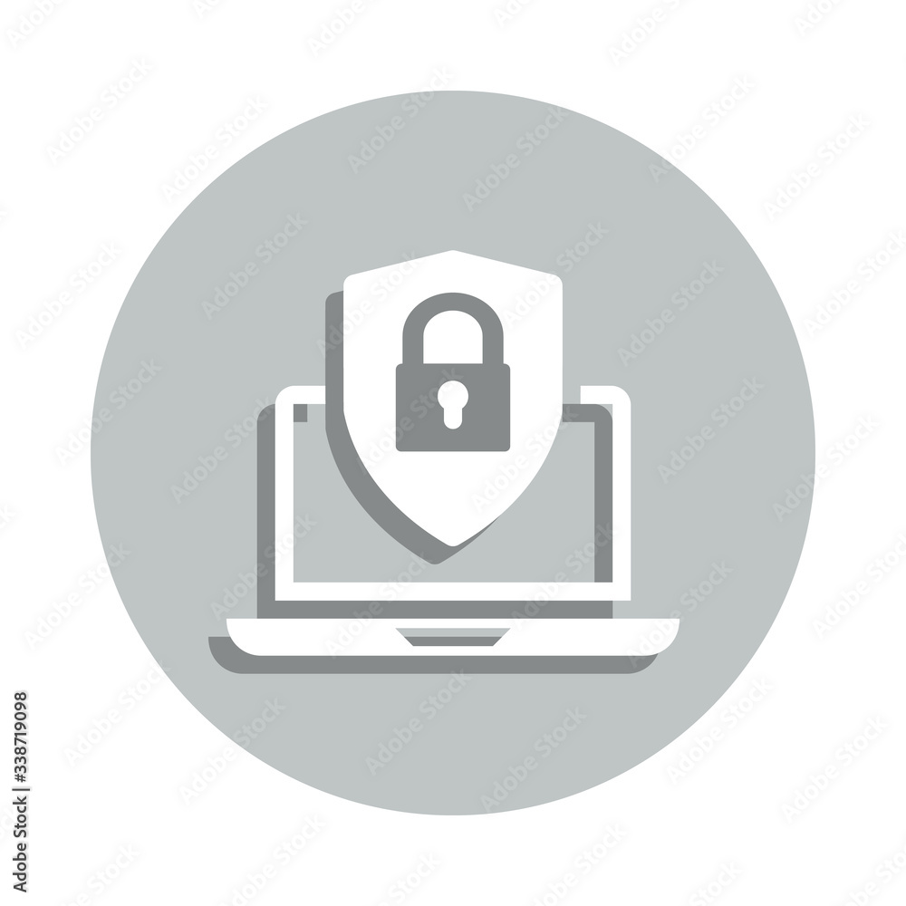 Poster antivirus security, cyber protection concept, internet security badge icon. simpleglyph, flat vector