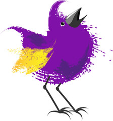 Bird drawing brushstrokes vector illustration