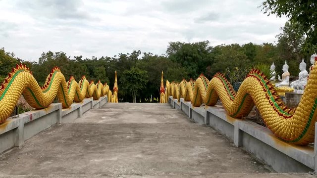 Aerial view landscape of Wat Khao Chong Chad along Phu Phan Krum national park, nong wua so district, udon thani province, travel destination in thailand