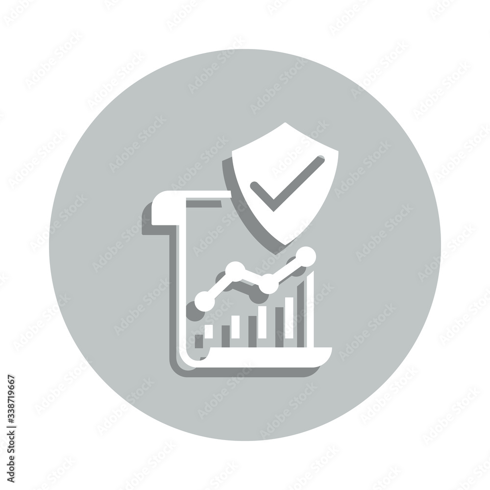 Poster confidential report, data protection concept, encryption report badge icon. simpleglyph, flat vector