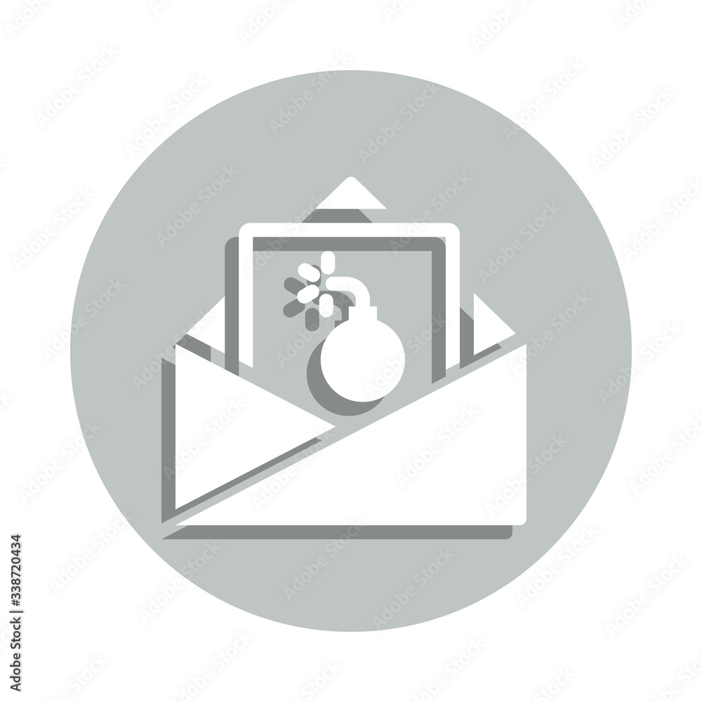 Poster spam badge icon. simpleglyph, flat vector of internet security icons for ui and ux, website or mobil
