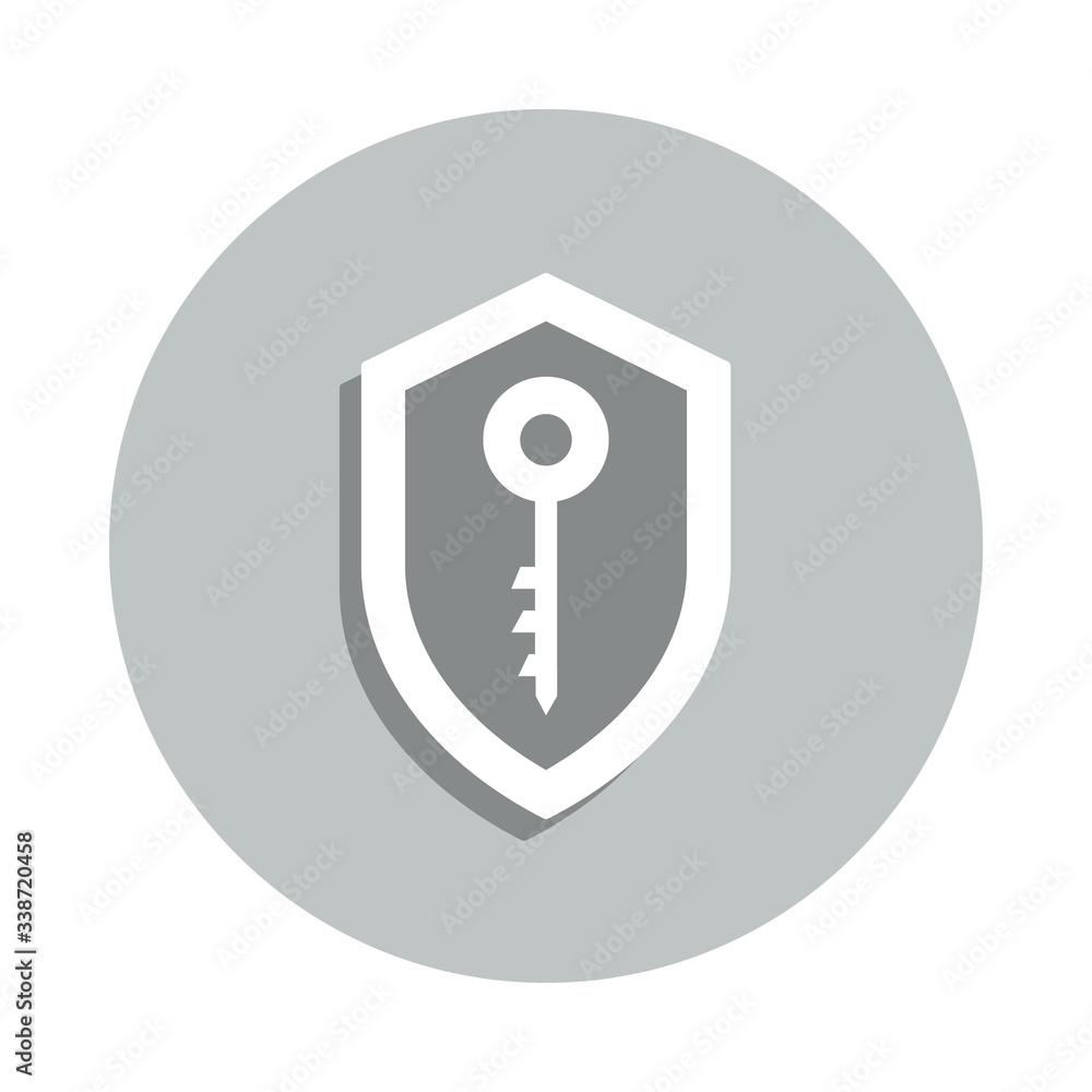 Aufkleber shield badge icon. simpleglyph, flat vector of internet security icons for ui and ux, website or mob