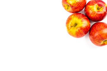 Organic Gala apples (Malus domestica) isolated on white background.Healthy Fruit Concept and Weight Loss