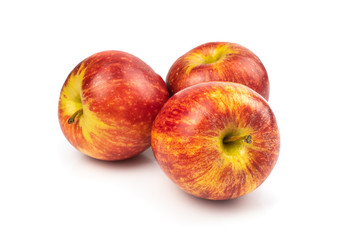 Organic Gala apples (Malus domestica) isolated on white background.Healthy Fruit Concept and Weight Loss