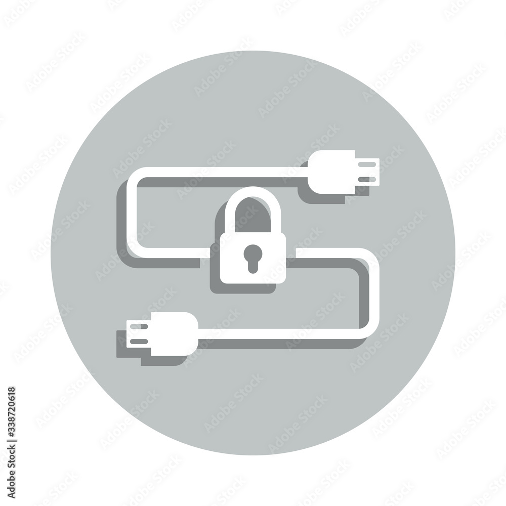 Poster cable badge icon. simpleglyph, flat vector of internet security icons for ui and ux, website or mobi