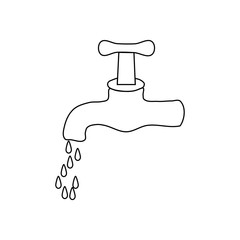 Faucet vector icon. Black illustration isolated on white background. Coronavirus concept.