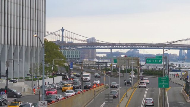 Street in Manhattan New York City in 4K Slow motion 60fps