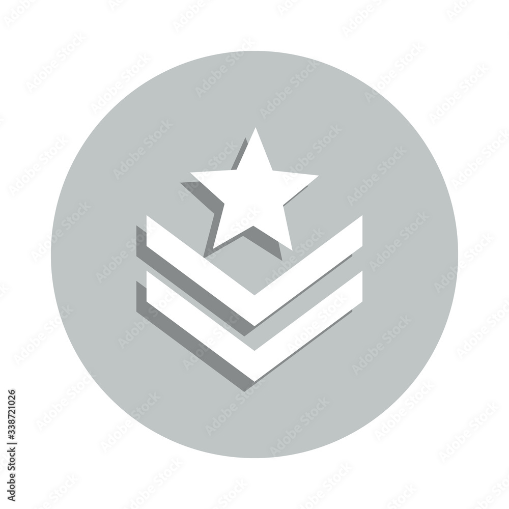 Poster rank on the sleeve badge icon. simple glyph, flat vector of army icons for ui and ux, website or mob
