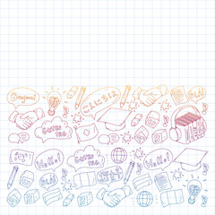 Fototapeta premium Vector icons. Language learning. Audio course. Spanish, english, italian, french, german, arabic, chinese.