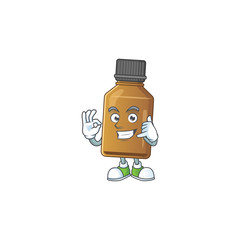 Syrup cure bottle mascot cartoon design make a call gesture
