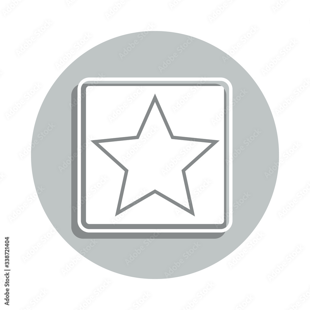 Poster star in a square badge icon. simple glyph, flat vector of army icons for ui and ux, website or mobil