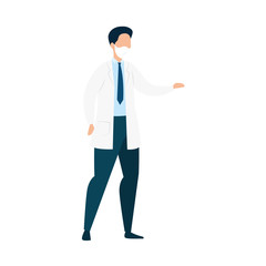 doctor male with face mask avatar isolated icon vector illustration design