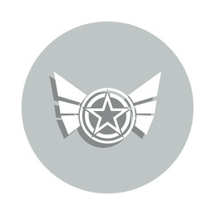 star with wings badge icon. Simple glyph, flat vector of army icons for ui and ux, website or mobile application